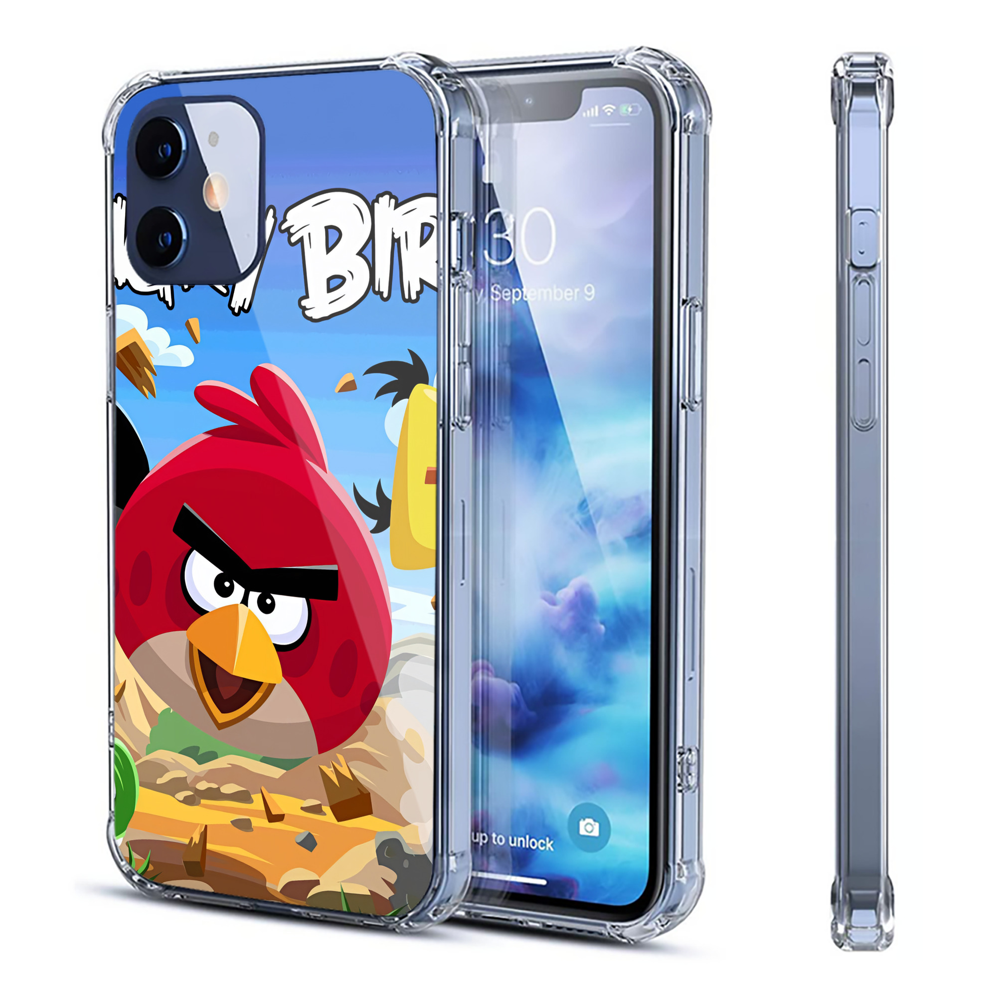 （画像用） Angry Birds アングリーバード 【iPhone 12シリーズ対応】透明スマホケース（クリアソフトケース）